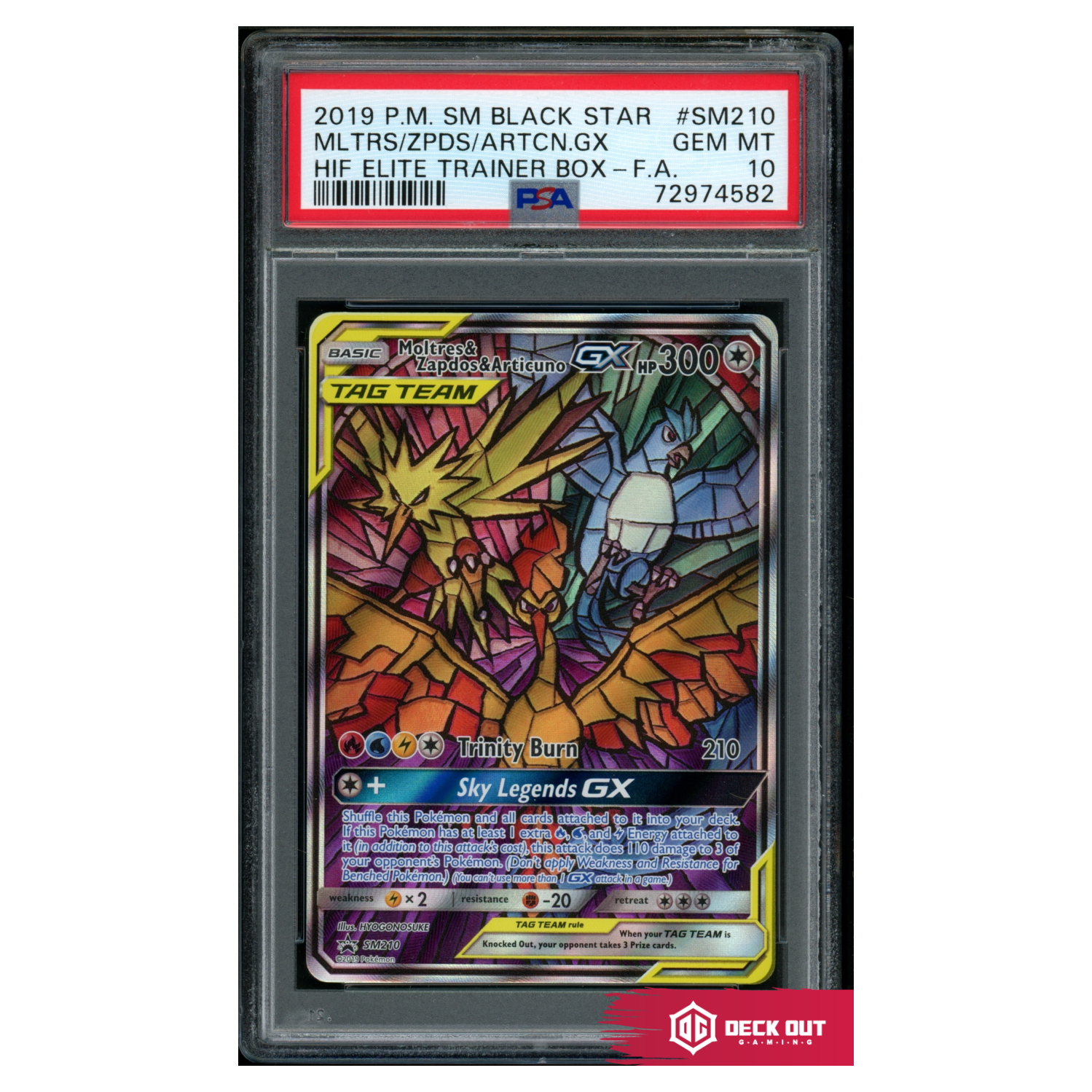 Moltres & Zapdos & Articuno GX - SM Promos - SM210 - PSA 10 - 72974582 - Deck Out Gaming