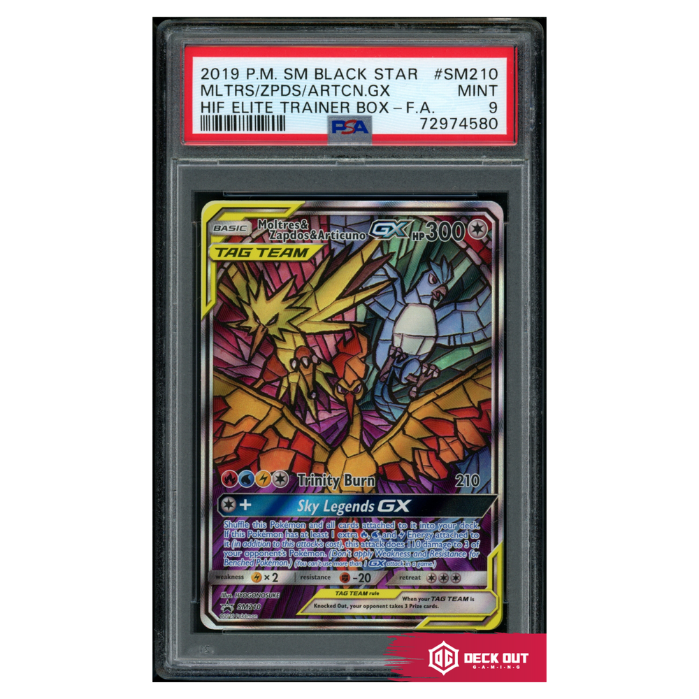 Moltres & Zapdos & Articuno GX - SM Promos - SM210 - PSA 9 - 72974580 - Deck Out Gaming