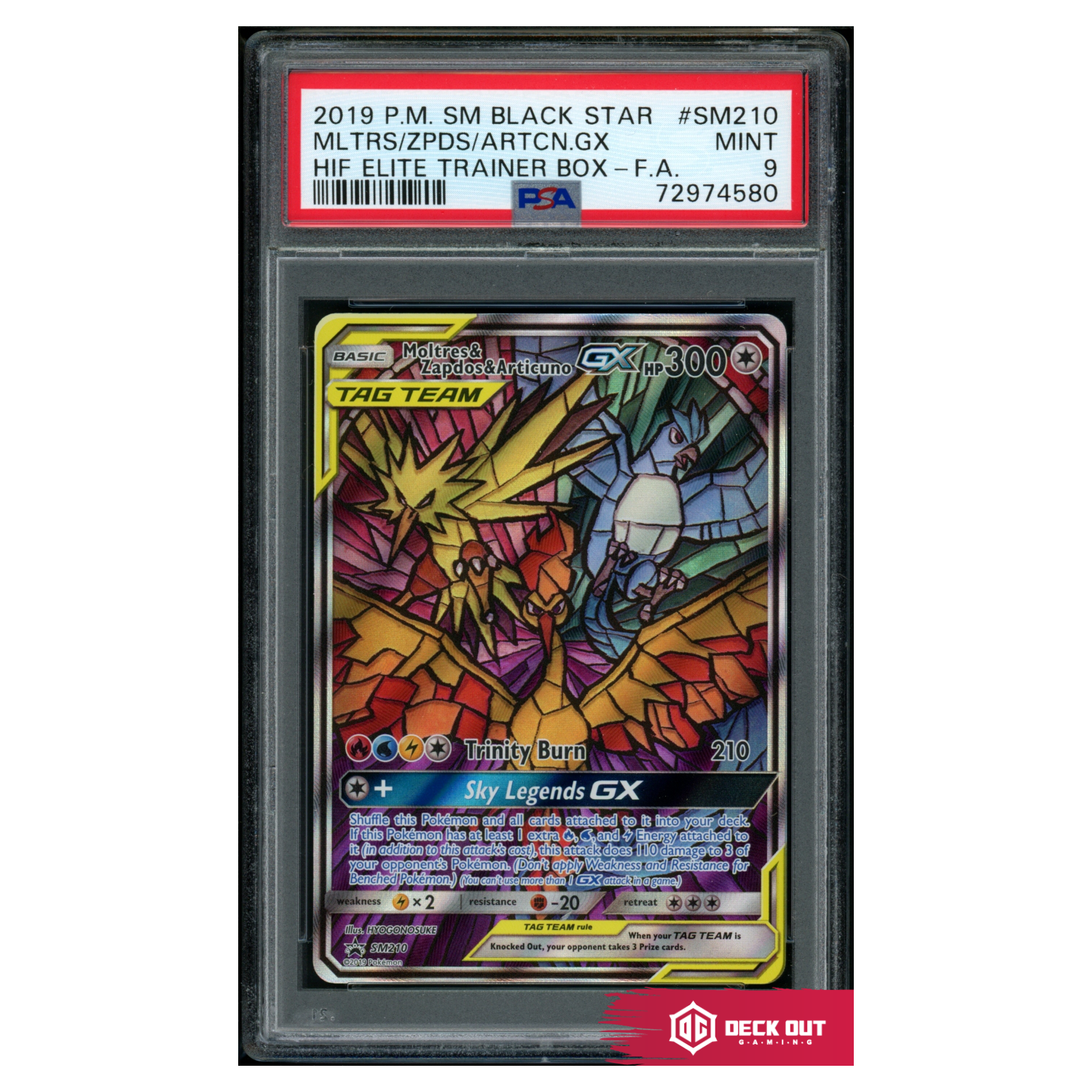 Moltres & Zapdos & Articuno GX - SM Promos - SM210 - PSA 9 - 72974580 - Deck Out Gaming