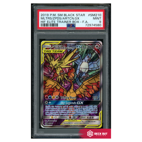 Moltres & Zapdos & Articuno GX - SM Promos - SM210 - PSA 9 - 72974580 - Deck Out Gaming