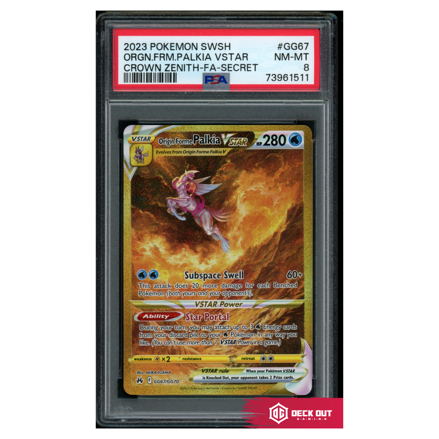 Origin Forme Palkia VSTAR - Crown Zenith - GG67 - PSA 8 - 73961511 - Deck Out Gaming