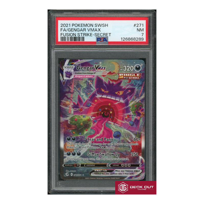 Gengar VMAX - Fusion Strike Secret Rare - 2021 Pokemon SWSH - 271 - PSA 7 - 126868289-1