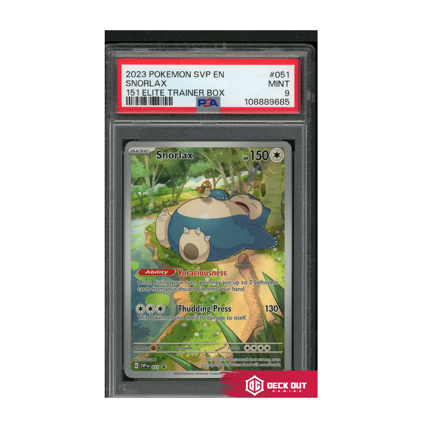 Snorlax - SV Promos - SVP051 - PSA 9 - 108889685 - Deck Out Gaming