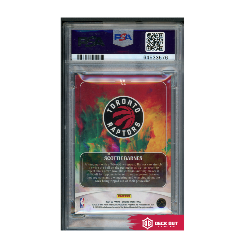 Scottie Barnes (Purple Foil) - 2021 Origins - 54 - PSA 9 - 18/18 - 64533576 - Deck Out Gaming