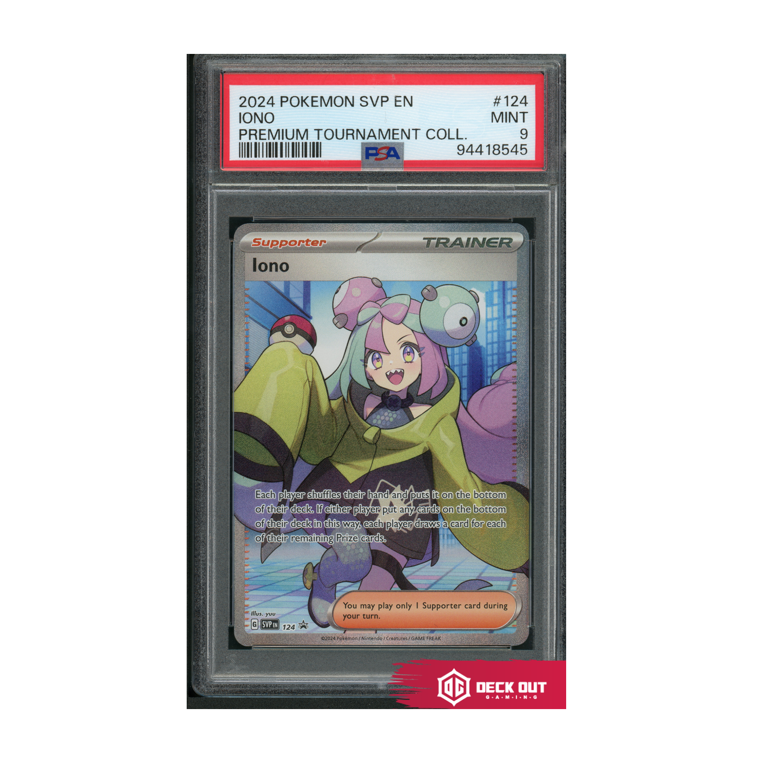 Iono - SV Promos - SVP124 - PSA 9 - 94418545 - Deck Out Gaming