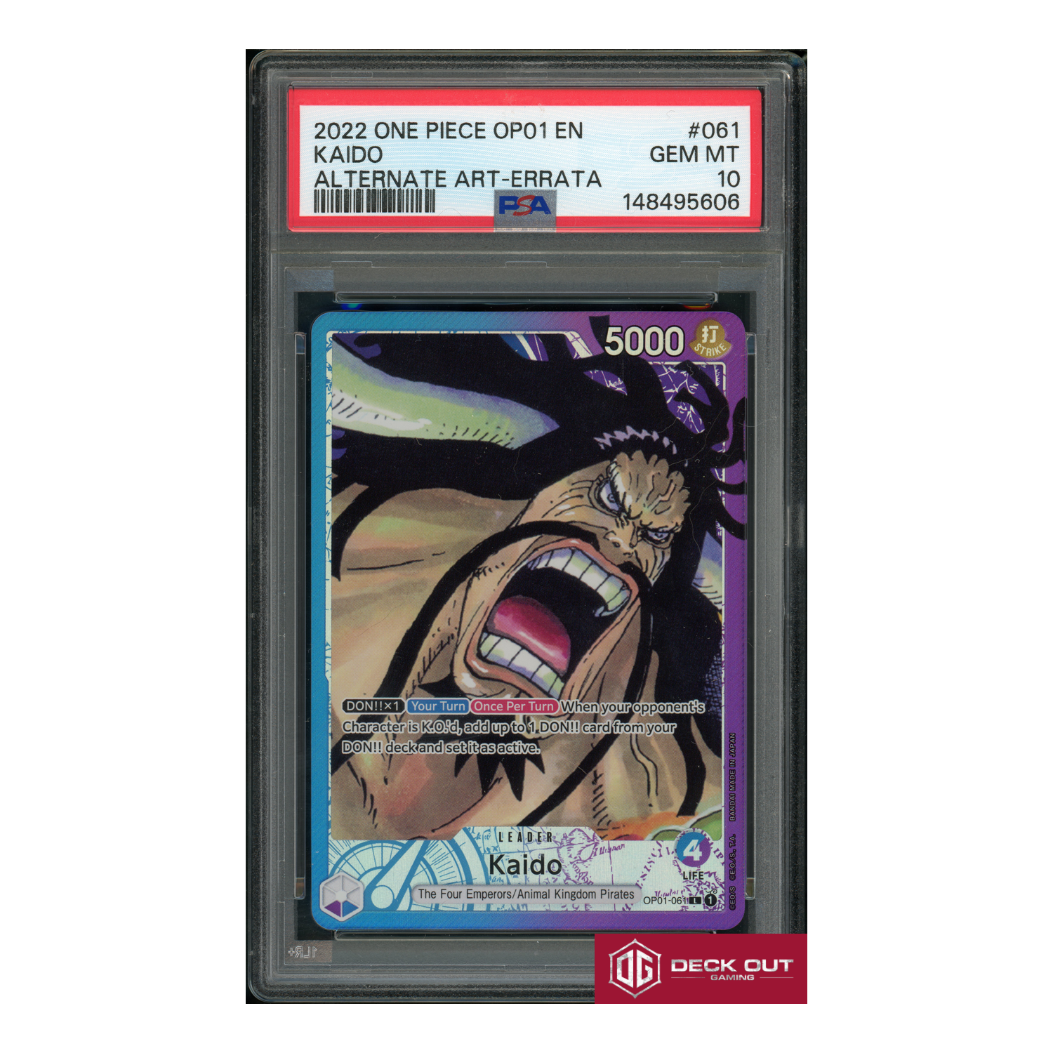 Kaido (Errata) - PSA 10 - 148495606 - Romance Dawn - #061-1