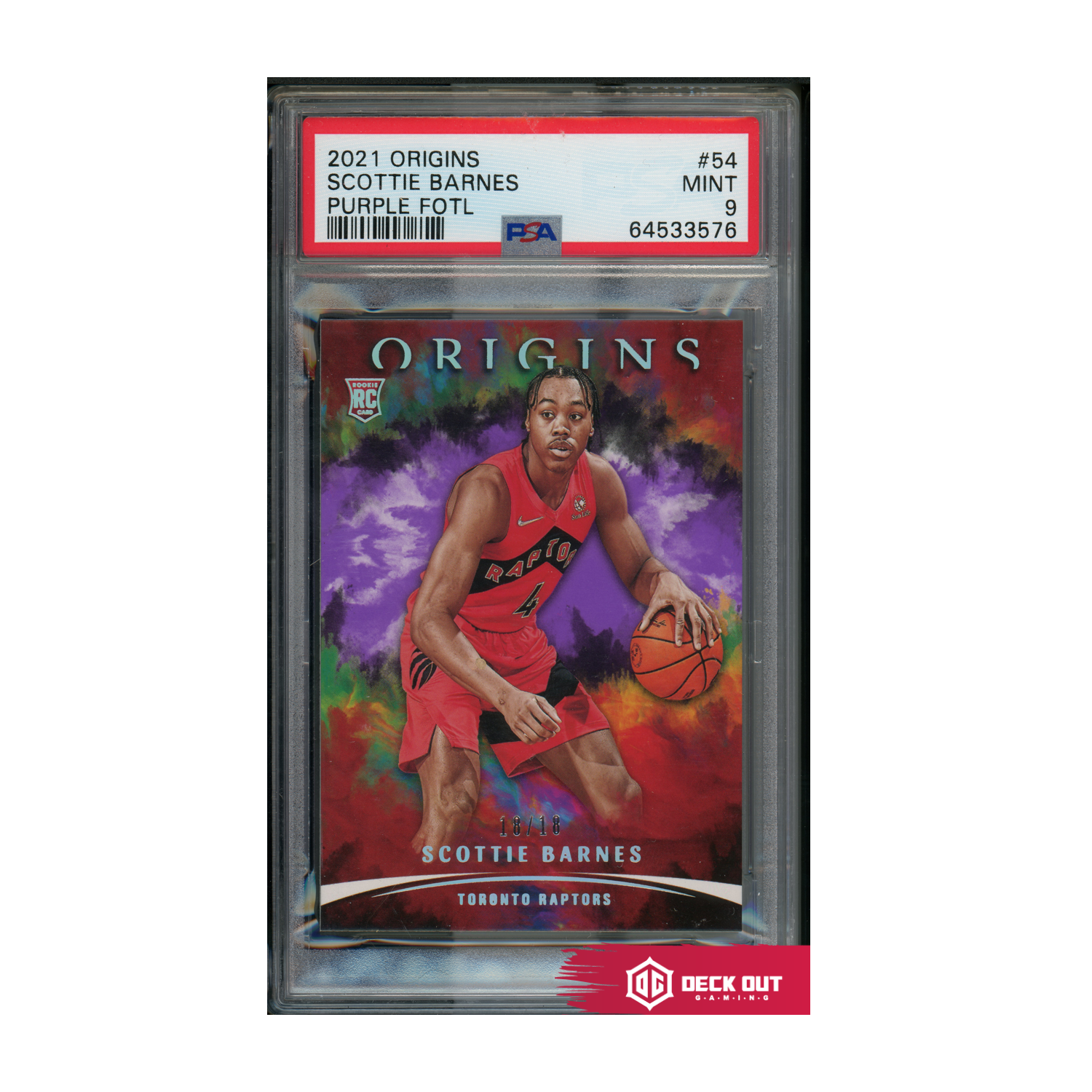 Scottie Barnes (Purple Foil) - 2021 Origins - 54 - PSA 9 - 18/18 - 64533576 - Deck Out Gaming