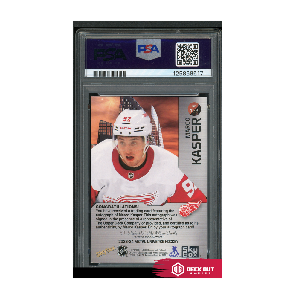 Marco Kasper - Rookie Autograph - 386/399 - 2023 Metal Universe - 153 - PSA 8 - 125858517
