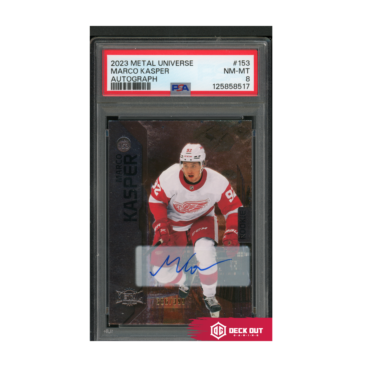 Marco Kasper - Rookie Autograph - 386/399 - 2023 Metal Universe - 153 - PSA 8 - 125858517