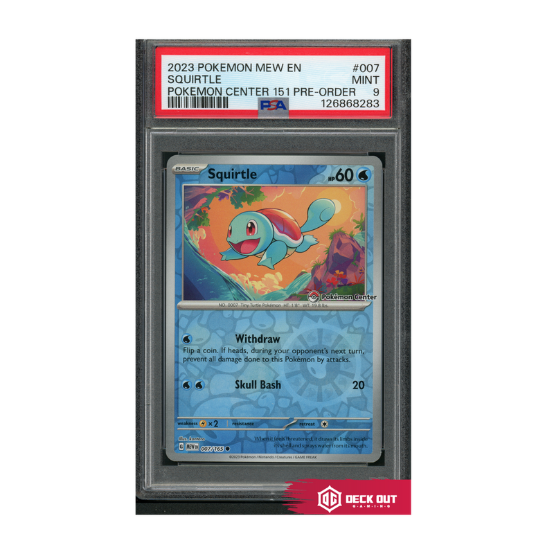 Squirtle - 2023 Pokemon Mew EN - Pokemon Center 151 Pre Order - 007 - PSA 9 - 126868283 - Deck Out Gaming