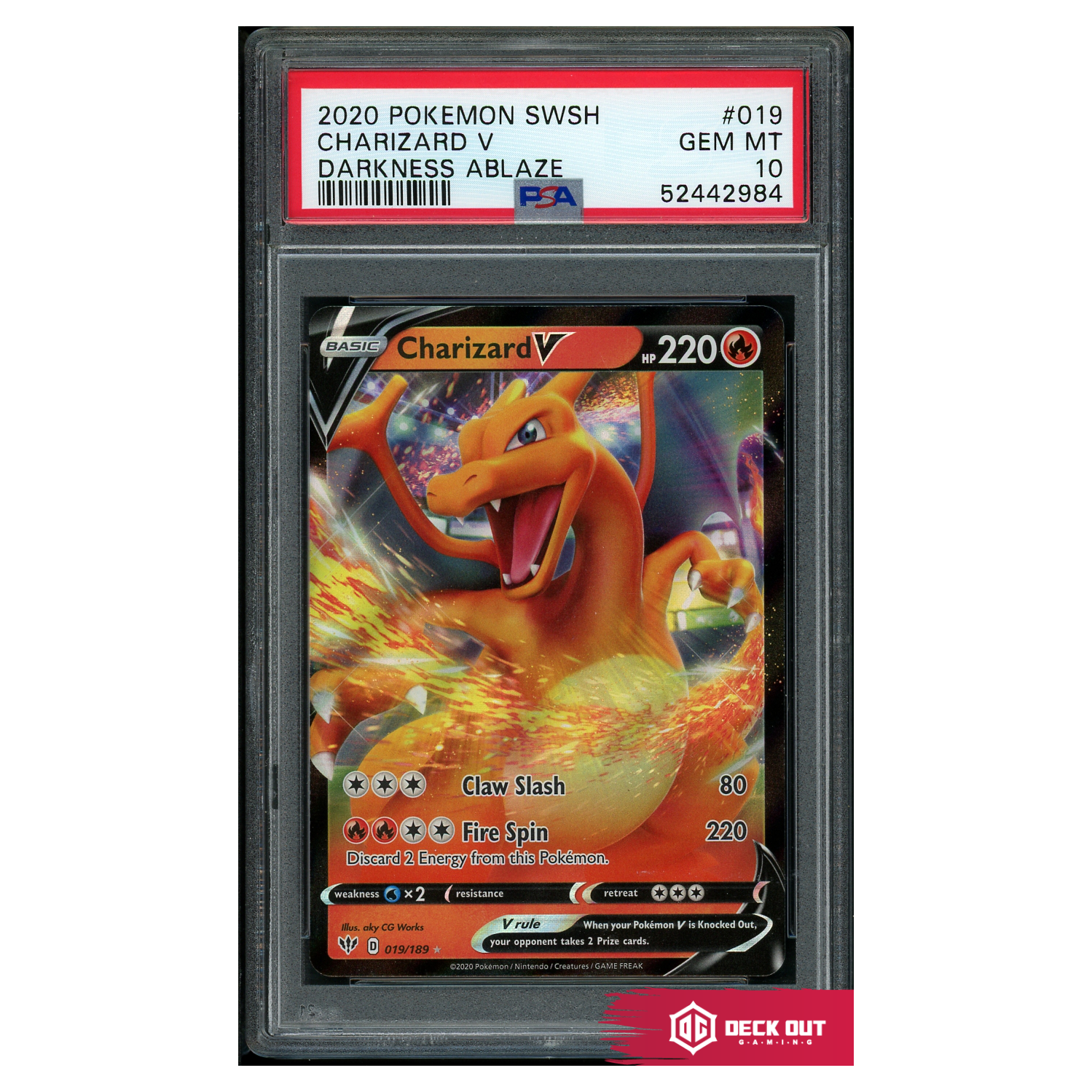 Charizard V - Darkness Ablaze - 019 - PSA 10 - 52442984 - Deck Out Gaming