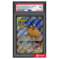 Raichu & Alolan Raichu GX - Unified Minds - 221 - PSA 9 - 86004369 - Deck Out Gaming