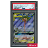 Rowlet & Alolan Exeggutor GX - Unified Minds - 215 - PSA 9 - 78841366 - Deck Out Gaming