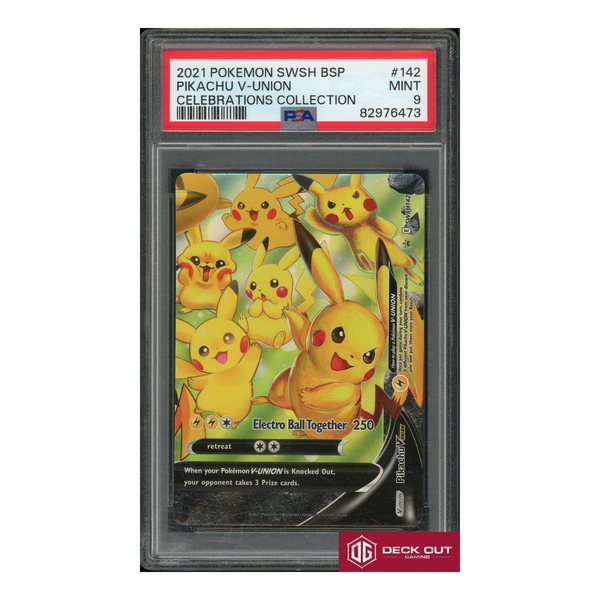 Pikachu V-Union - PSA 9 - 82976473 - SWSH Promos - #142 - Deck Out Gaming