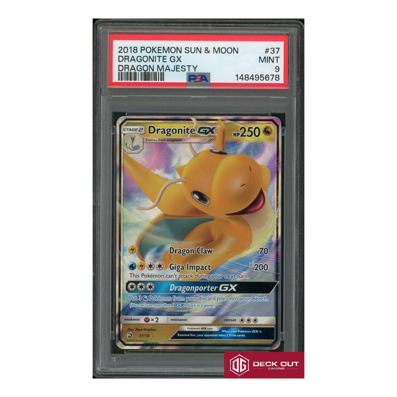 Dragonite GX - PSA 9 - 148495678 - Dragon Majesty - #37-1