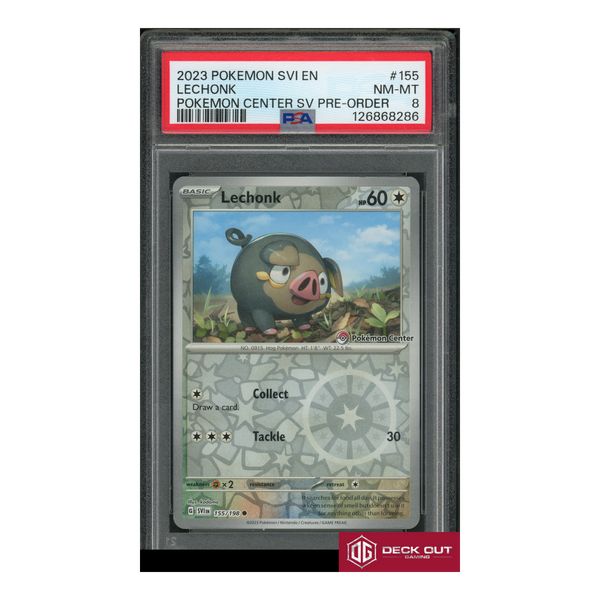 Lechonk - Pokemon Center SV Pre Order - 2023 Pokemon SVI EN - 155 - PSA 8 - 126868286 - Deck Out Gaming