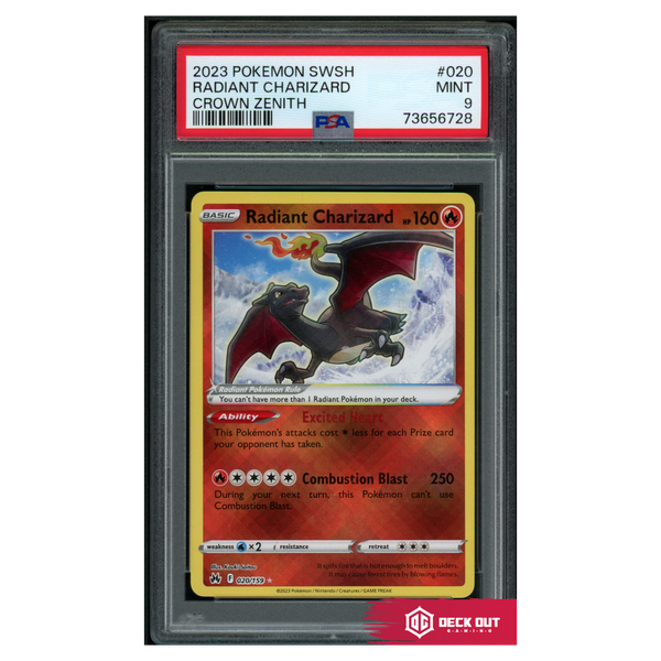Radiant Charizard - Crown Zenith - 020 - PSA 9 - 73656728 - Deck Out Gaming