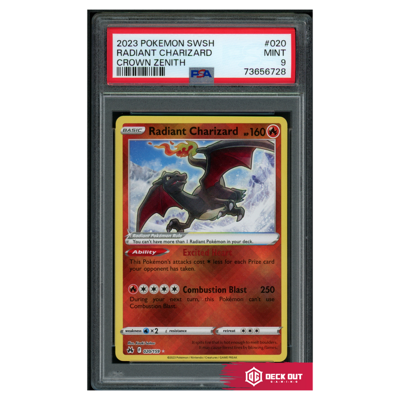 Radiant Charizard - Crown Zenith - 020 - PSA 9 - 73656728 - Deck Out Gaming