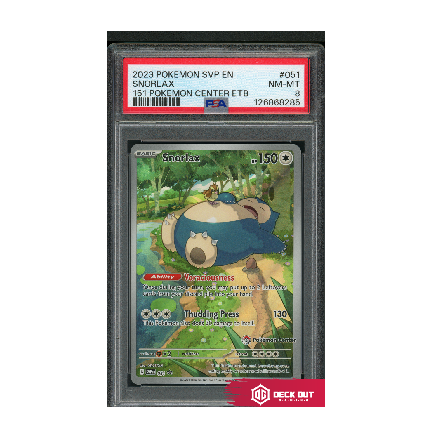 Snorlax - 2023 Pokemon SVP EN - 151 Pokemon Center ETB - 051 - PSA 8 - 126868285 - Deck Out Gaming