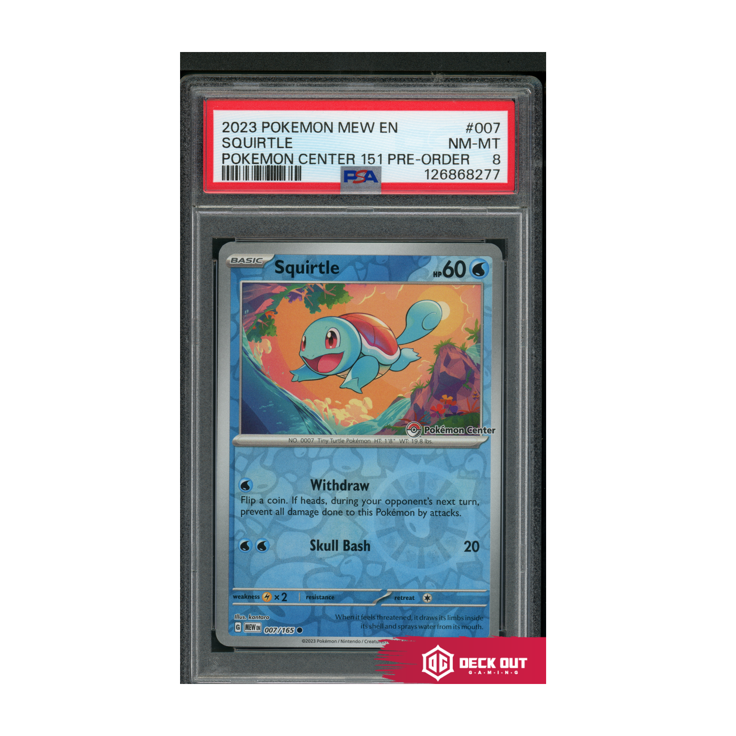 Squirtle - 2023 Pokemon Mew EN - Pokemon Center 151 Pre Order - 007 - PSA 8 - 126868277 - Deck Out Gaming