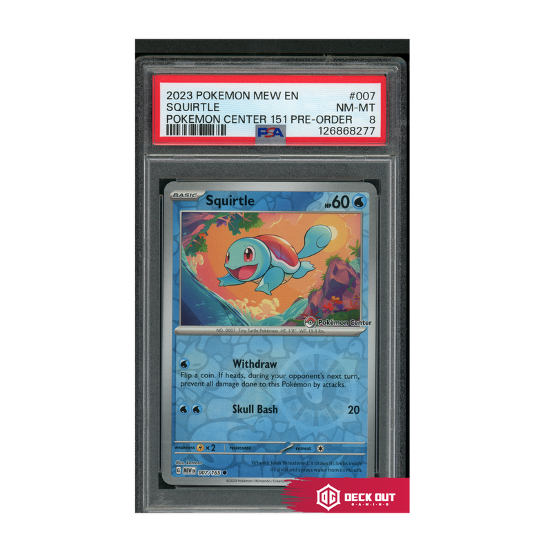 Squirtle - 2023 Pokemon Mew EN - Pokemon Center 151 Pre Order - 007 - PSA 8 - 126868277 - Deck Out Gaming