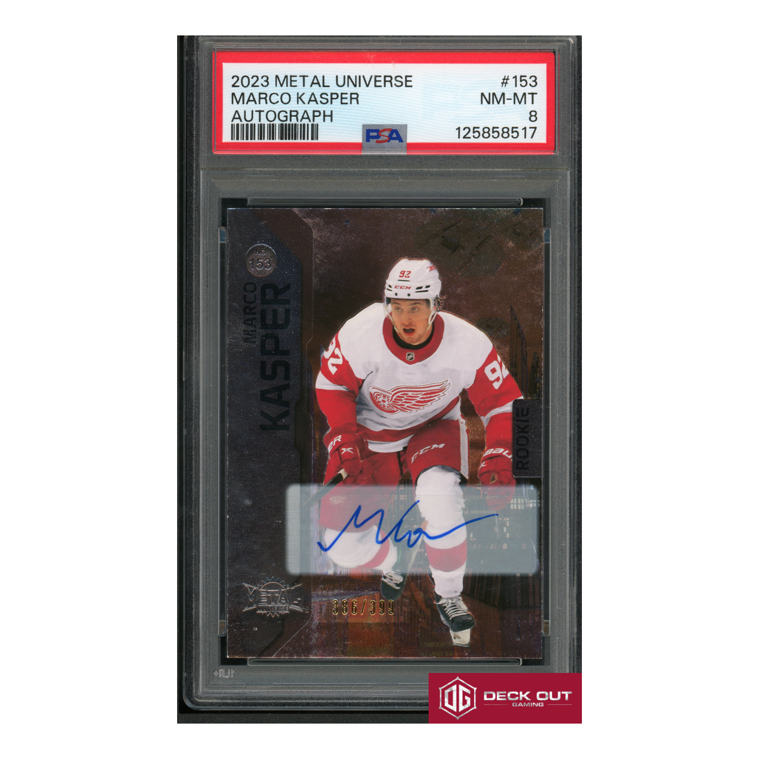 Marco Kasper - Rookie Autograph - 386/399 - 2023 Metal Universe - 153 - PSA 8 - 125858517-1