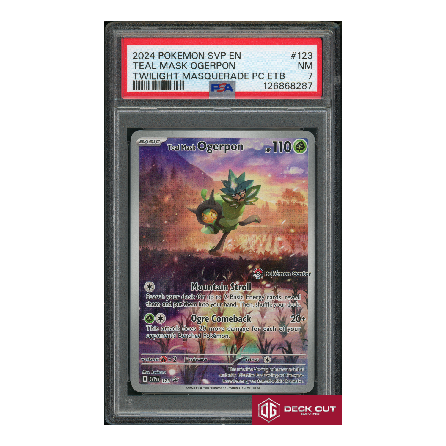 Teal Mask Ogerpon - Twilight Masquerade PC ETB - 2024 Pokemon SVP EN - 123 - PSA 7 - 126868287