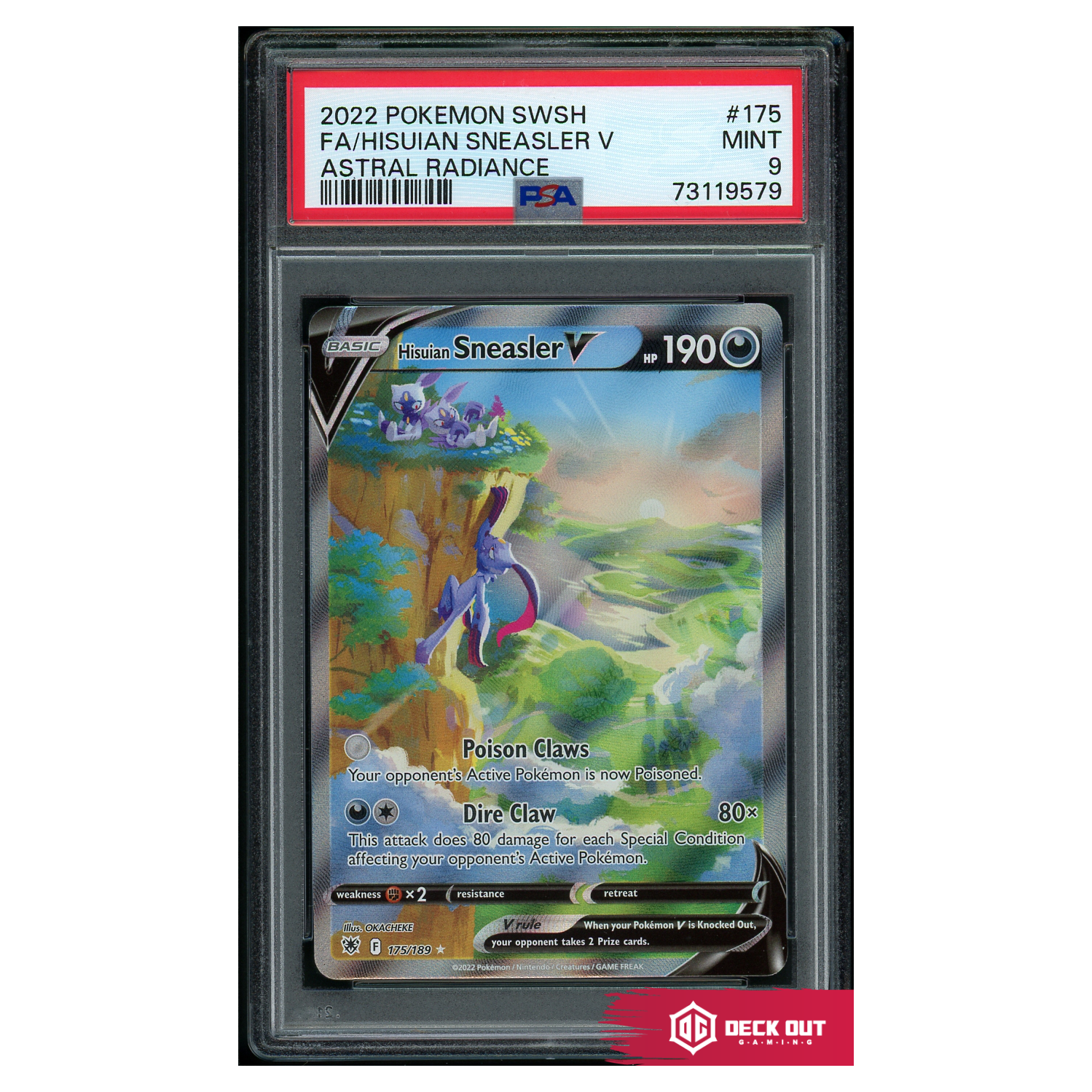 Hisuian Sneasler V - Astral Radiance - 175 - PSA 9 - 73119579 - Deck Out Gaming