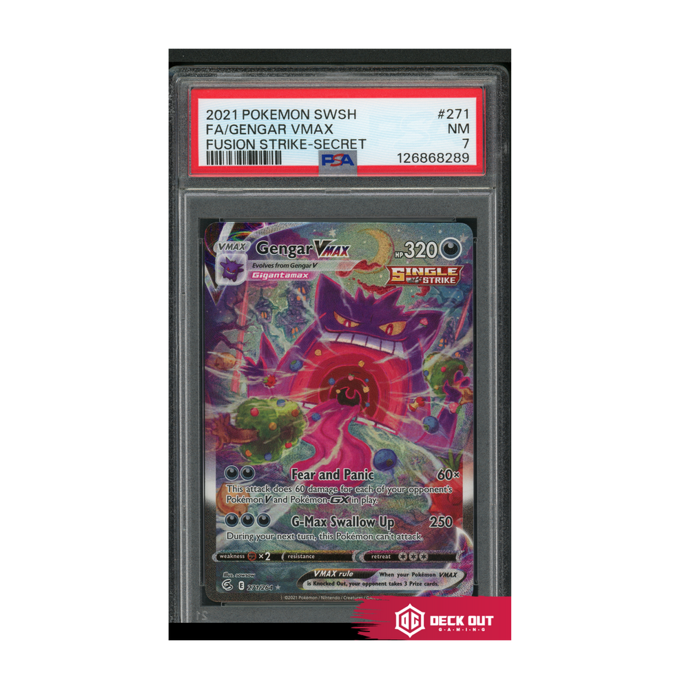 Gengar VMAX - Fusion Strike Secret Rare - 2021 Pokemon SWSH - 271 - PSA 7 - 126868289