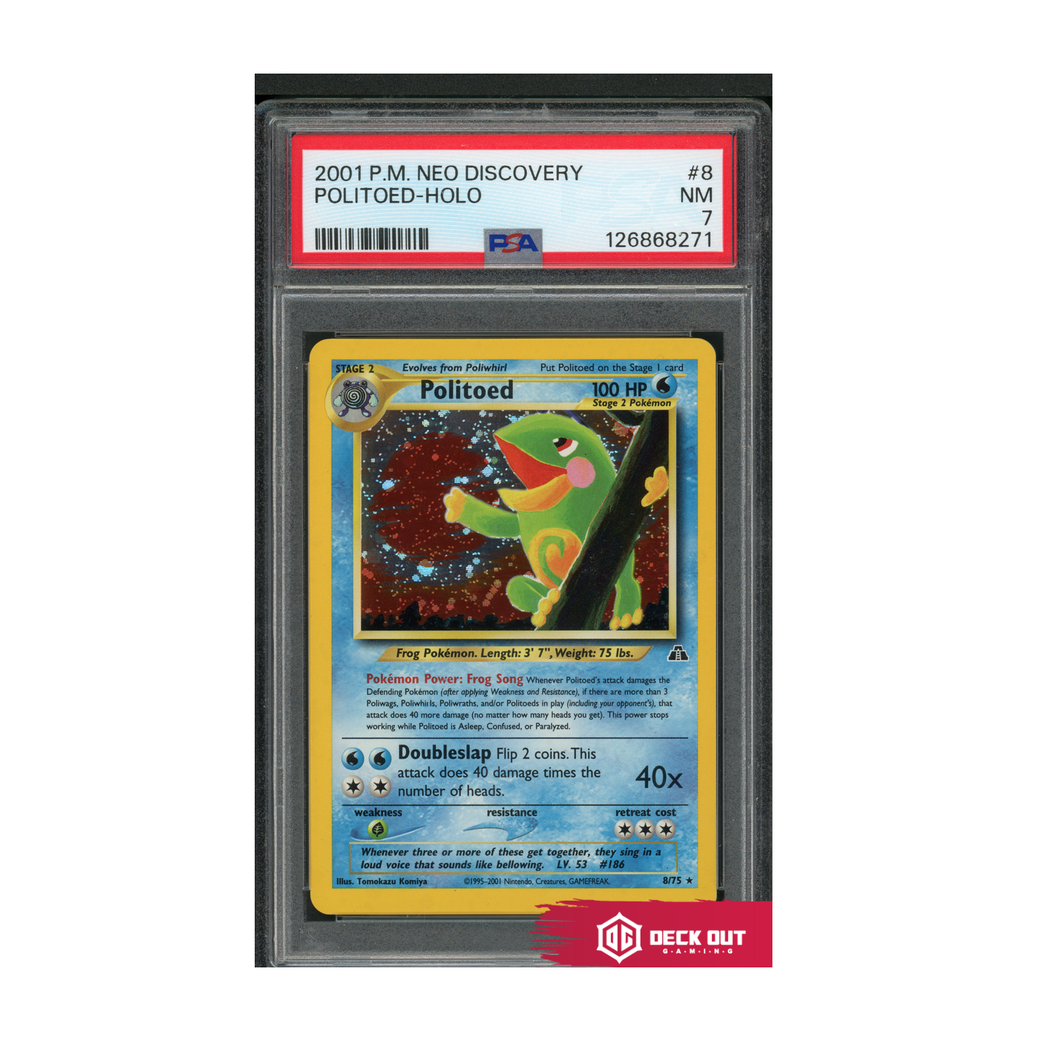 Politoed Holo - 2001 PM Neo Discovery - 8 - PSA 7 - 126868271 - Deck Out Gaming