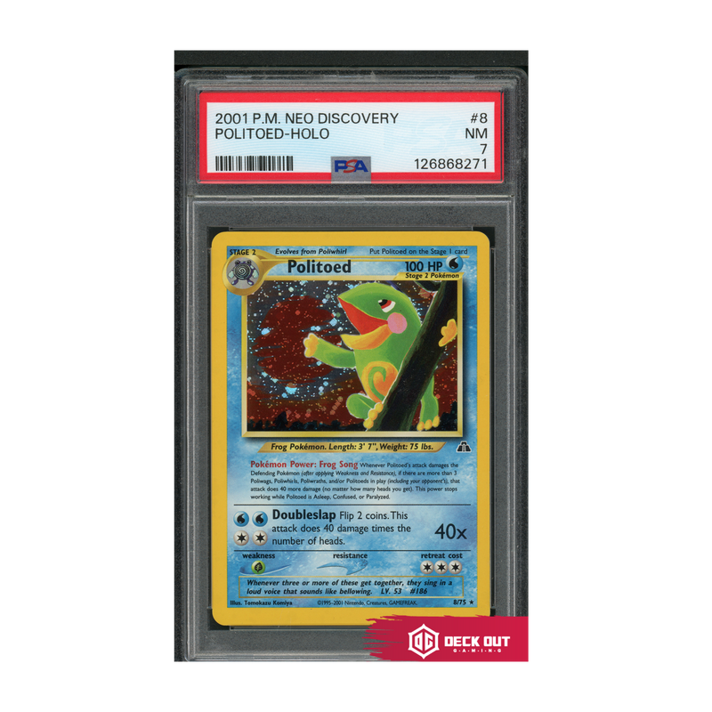 Politoed Holo - 2001 PM Neo Discovery - 8 - PSA 7 - 126868271 - Deck Out Gaming