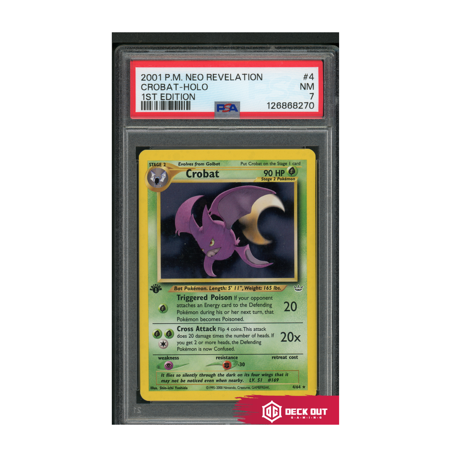 Crobat Holo - 1st Edition - 2001 PM Neo Revelation - 4 - PSA 7 - 126868270