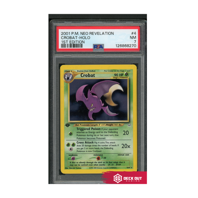 Crobat Holo - 1st Edition - 2001 PM Neo Revelation - 4 - PSA 7 - 126868270 - Deck Out Gaming
