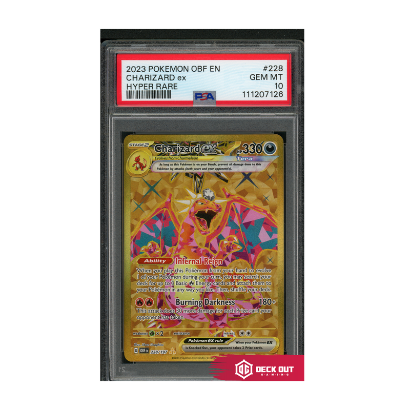 Charizard ex - Hyper Rare - 2023 Pokemon OBF EN - 228 - PSA 10 - 111207126 - Deck Out Gaming