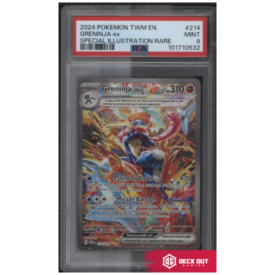 Greninja ex - Twilight Masquerade - 214 - PSA 9 - 101710532 - Deck Out Gaming