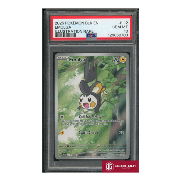 Emolga - PSA 10 - 129850703 - Black Bolt - #112