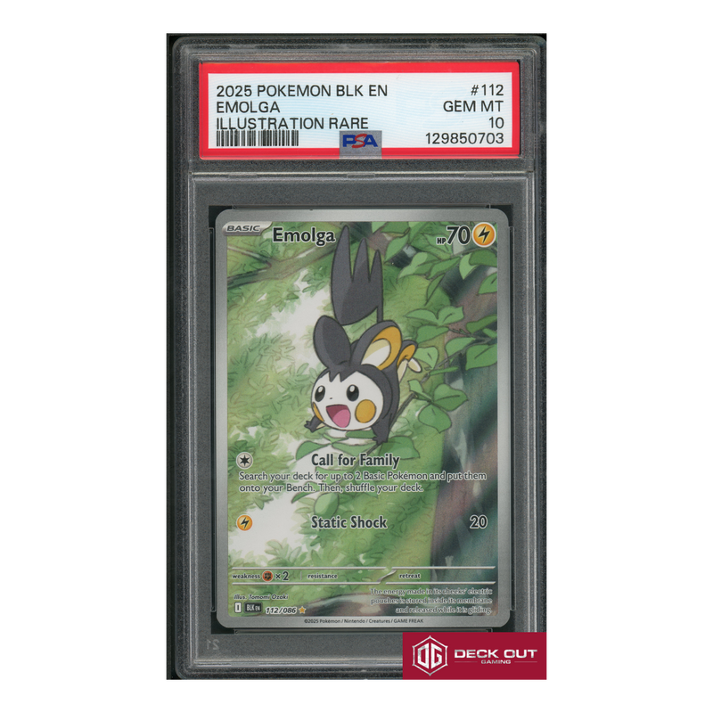 Emolga - PSA 10 - 129850703 - Black Bolt - #112 - Deck Out Gaming