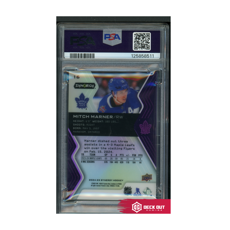 Mitch Marner - Purple - 69/99 - 2024 Synergy - 16 - PSA 9 - 125858511 - Deck Out Gaming