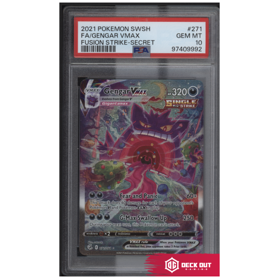 Gengar VMAX - Fusion Strike - 271 - PSA 10 - 97409992 - Deck Out Gaming