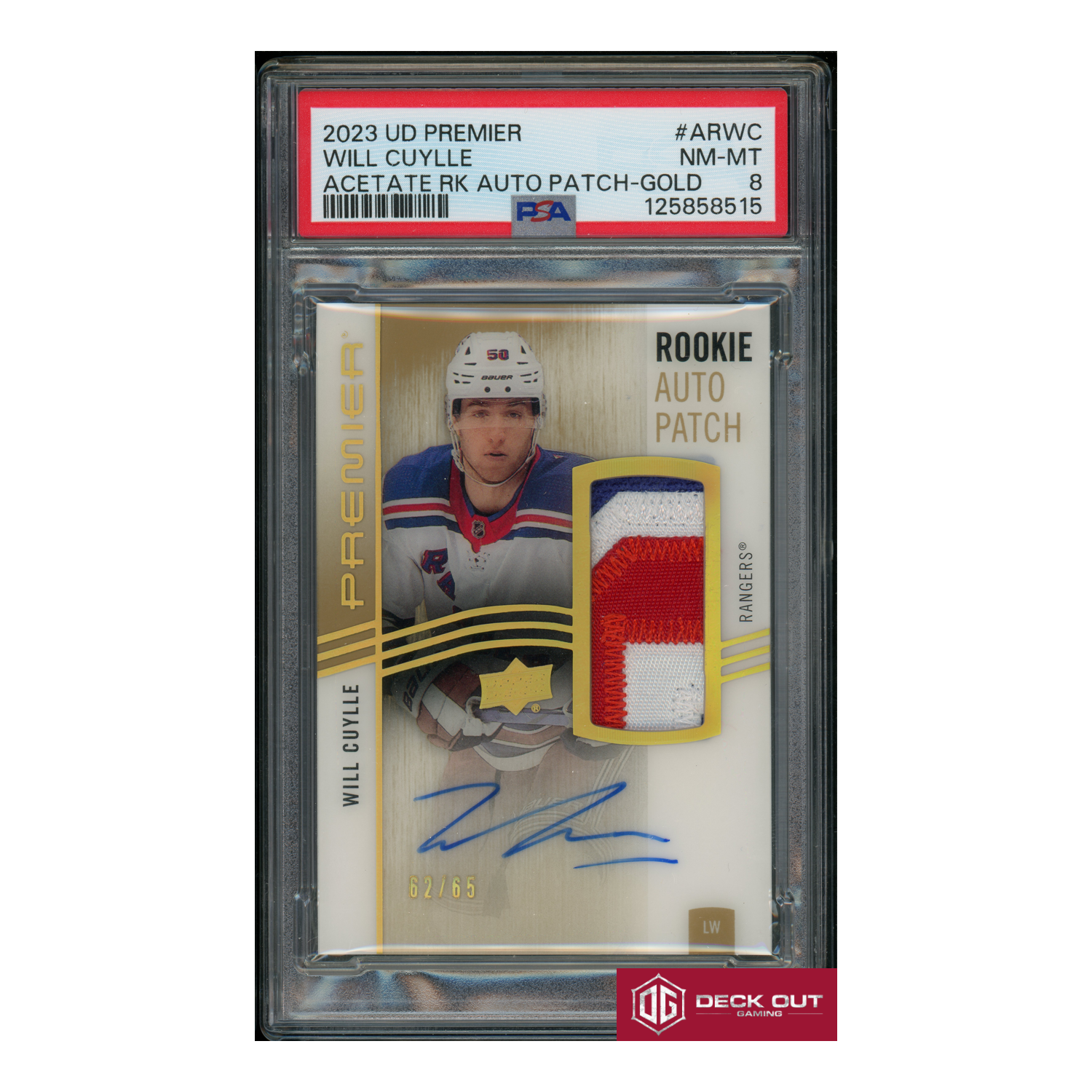 Will Cuylle - Acetate Rookie Auto Patch Gold - 62/65 - ARWC - PSA 8 - 125858515