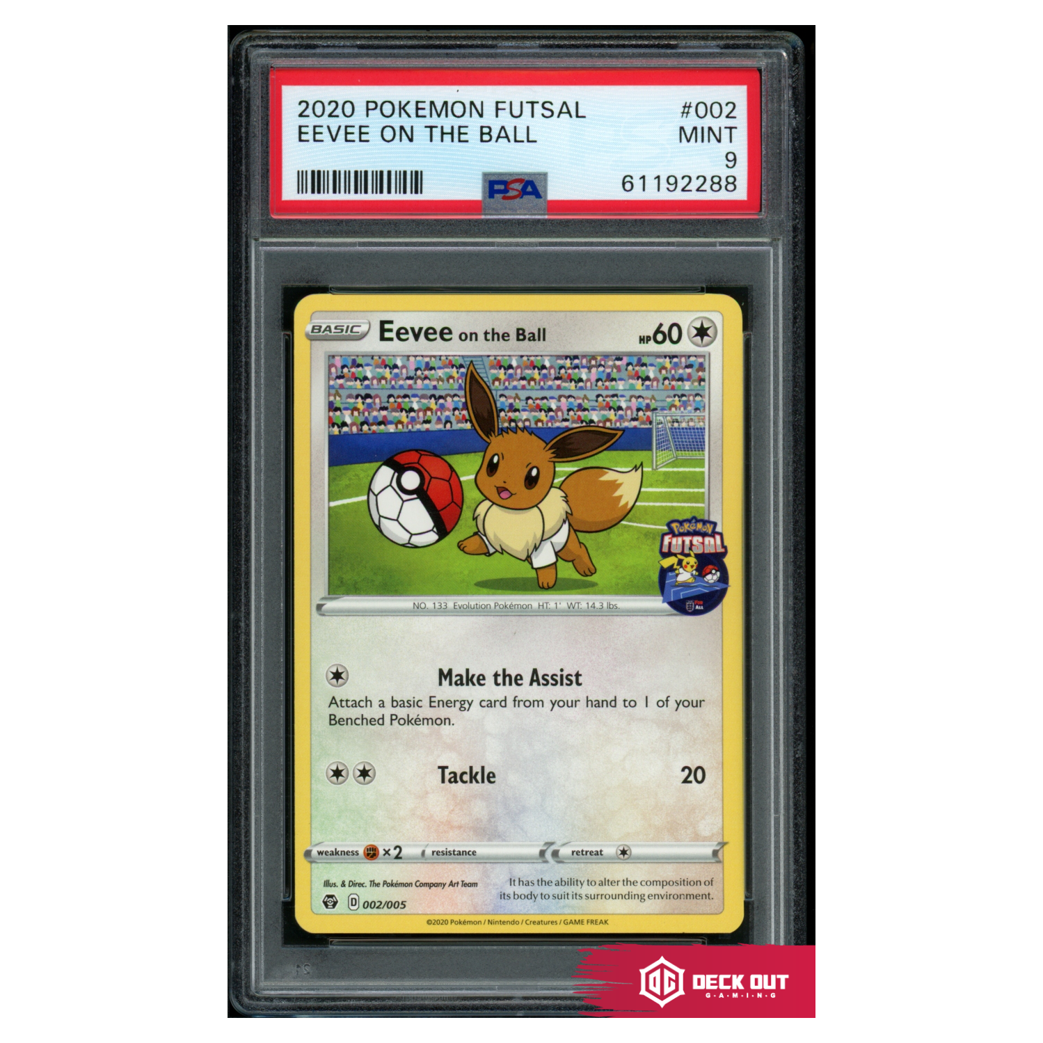 Eevee on the Ball - Pokemon Futsal - 002 - PSA 9 - 61192288 - Deck Out Gaming