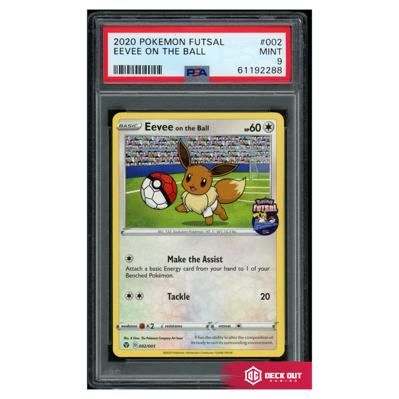 Eevee on the Ball - Pokemon Futsal - 002 - PSA 9 - 61192288 - Deck Out Gaming