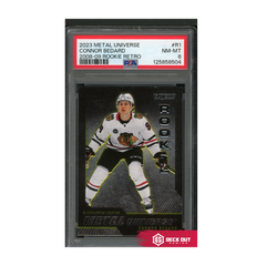 Connor Bedard - 2008-09 Rookie Retro - 2023 Metal Universe - R1 - PSA 8 - 125858504 - Deck Out Gaming
