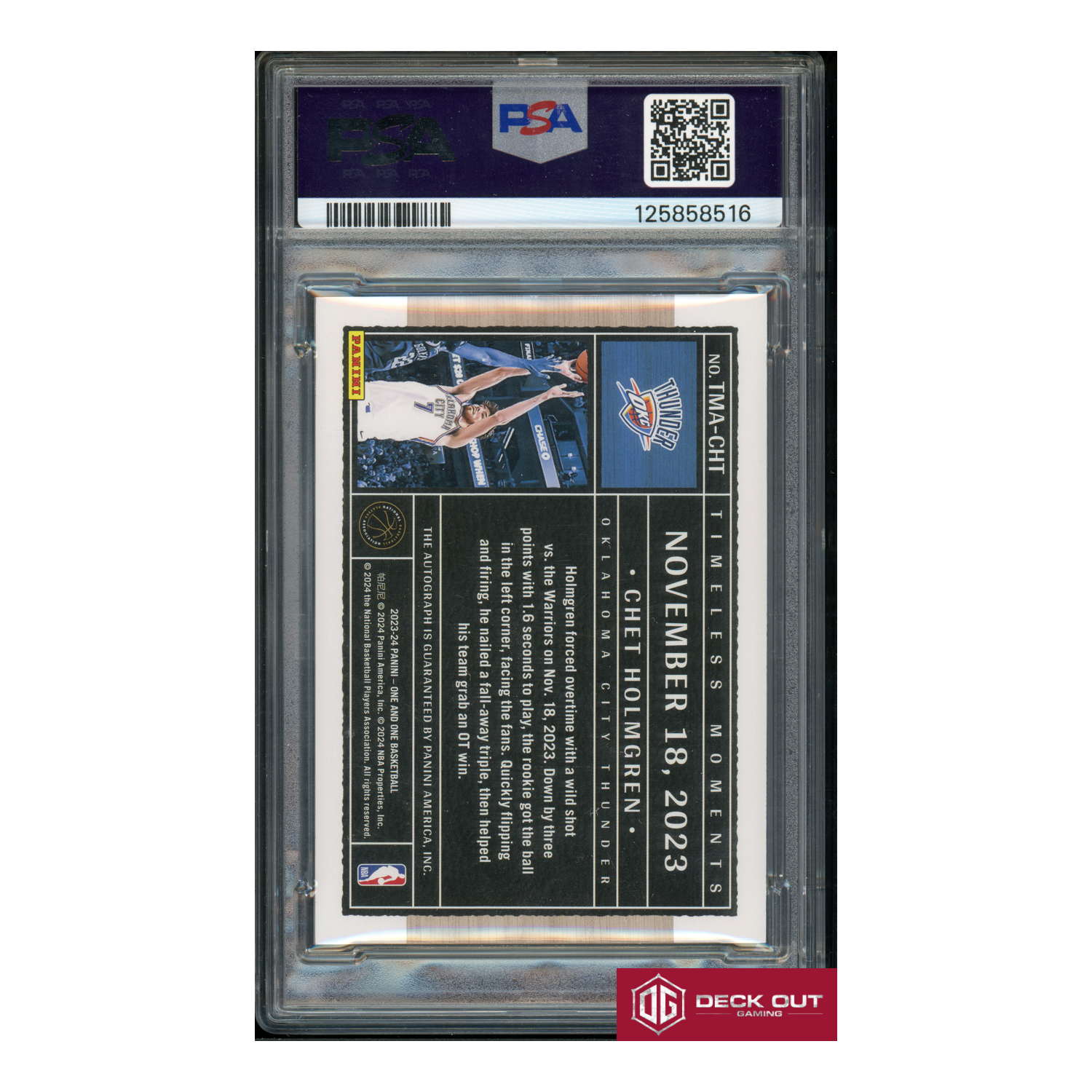 Chet Holmgren - Timeless Moments Auto Gold - 2023 Panini One And One - 9/10 - TMACHT - PSA 9 - 125858516-2