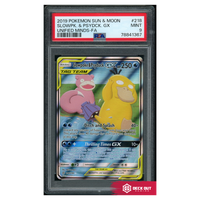 Slowpoke & Psyduck GX - Unified Minds - 218 - PSA 9 - 78841367 - Deck Out Gaming