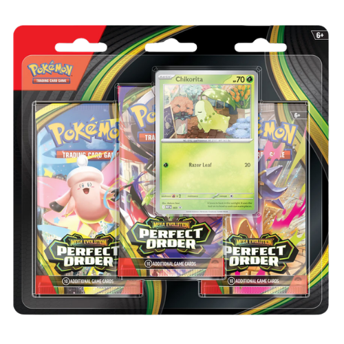 Pokemon ME3 - Perfect Order 3 Pack Blister - Chickorita - Deck Out Gaming
