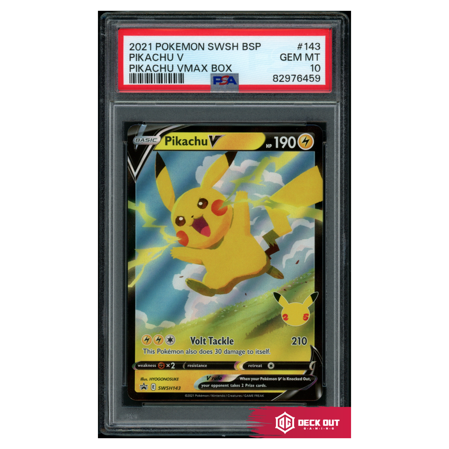 Pikachu V - SWSH Promos - SWSH143 - PSA 10 - 82976459 - Deck Out Gaming