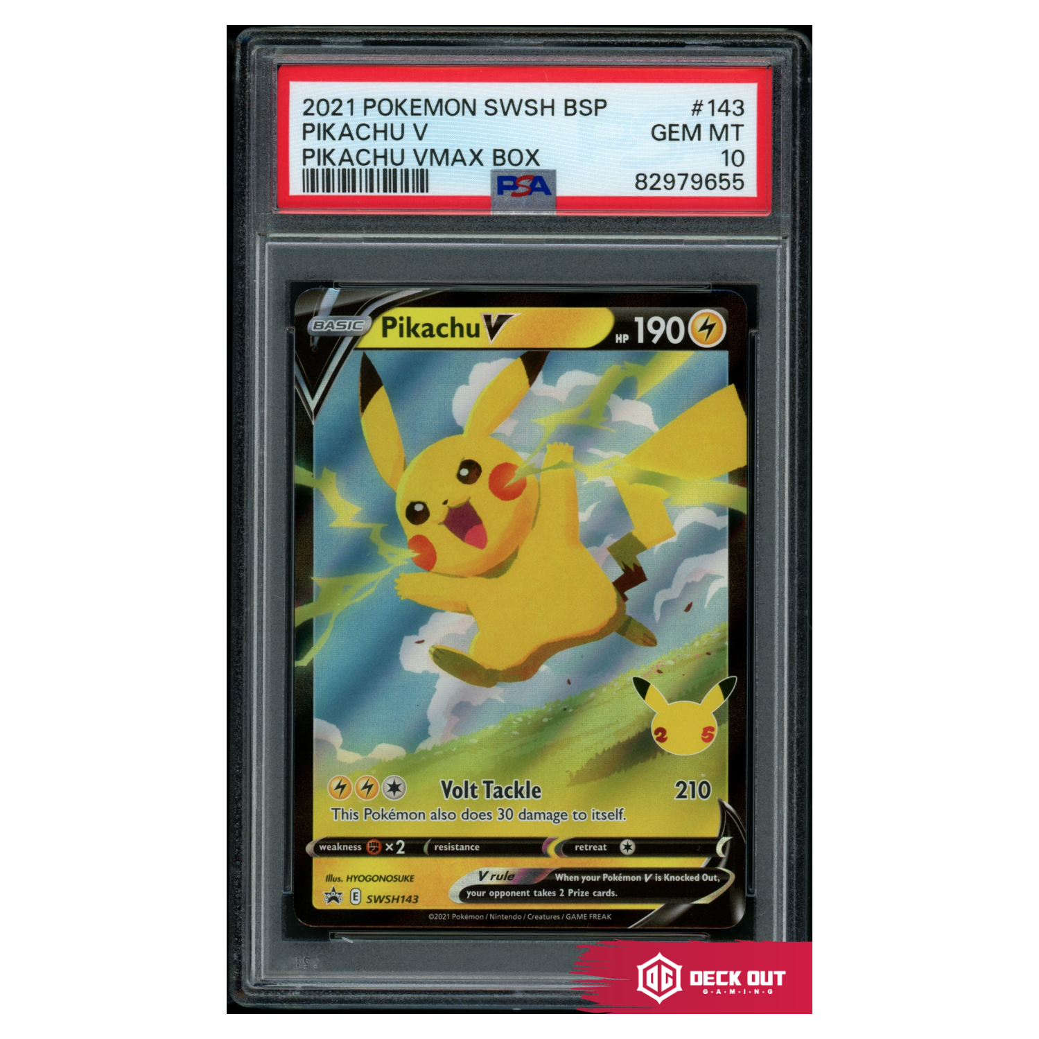 Pikachu V - SWSH Promos - SWSH143 - PSA 10 - 82979655 - Deck Out Gaming
