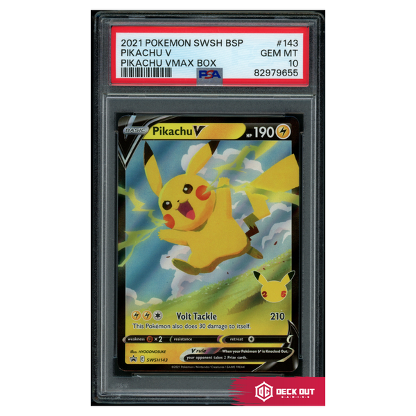 Pikachu V - SWSH Promos - SWSH143 - PSA 10 - 82979655 - Deck Out Gaming