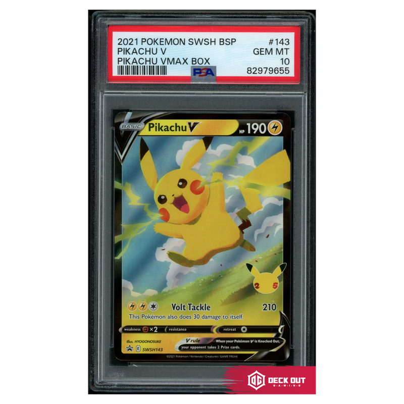 Pikachu V - SWSH Promos - SWSH143 - PSA 10 - 82979655 - Deck Out Gaming